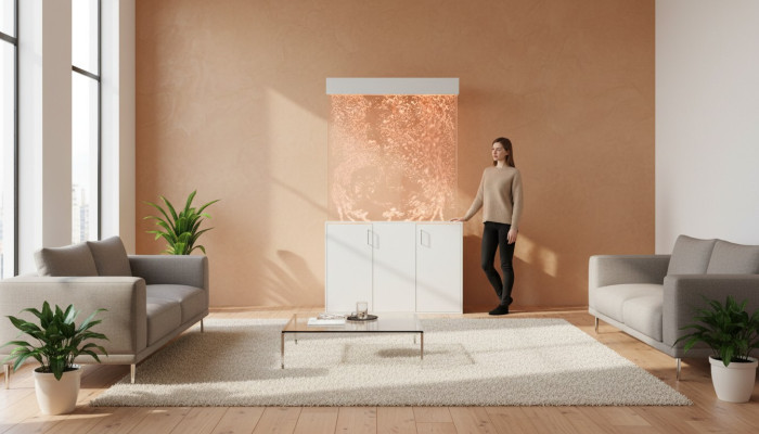 Water Wall Column with Base Cabinet Partition Shelf Display Cabinet