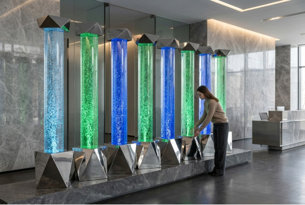 Water Column XXL 50x300cm Big Water Wall Column Wall Partition LED
