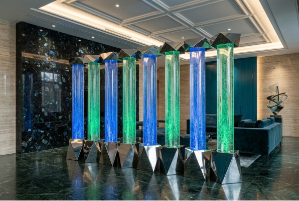 Water Column XXL 50x300cm Big Water Wall Column Wall Partition LED