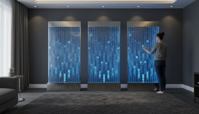 Wall panel with water bubbles LED new water wall designer water wall illuminated