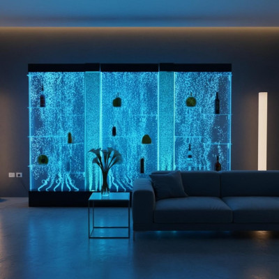 LED Shelf Bar Water Wall Deco Column Illuminated Water Walls Bar Counter