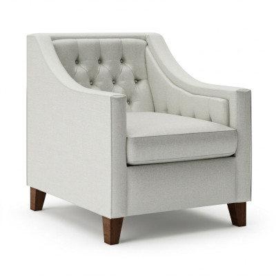 Chair 1x Dining Room Upholstered Chair TV Lounge Textile Seat Armchair Chesterfield