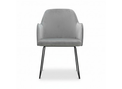 Modern armchairs group 6 chairs set gray upholstery armrest design