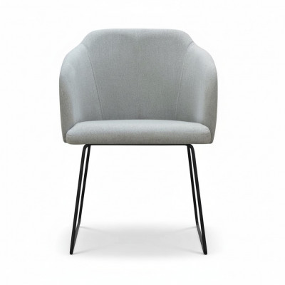 Modern armchairs group, set of 8 chairs, green upholstery, armrest design