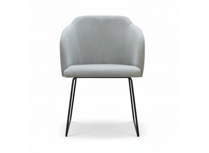 Modern armchairs group, set of 8 chairs, green upholstery, armrest design