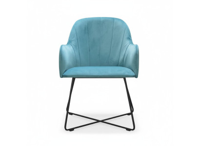 Modern armchair group set of 8 chairs suite turquoise upholstery armrest