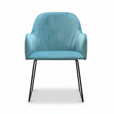 Modern armchairs set of 8 chairs suite turquoise upholstery armrests