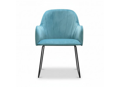 Modern armchairs set of 8 chairs suite turquoise upholstery armrests