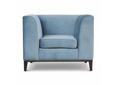 Armchair Chair 1x Dining Room Television Lounge Textile Seat Blue Modern Upholstered Chair