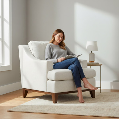 Classic Upholstered Armchair 1 Seater Sofa Couch Upholstered Armchair Modern New