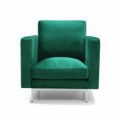 Chair 1x Dining Room TV Lounge Textile Seat Green Modern Upholstered Chair
