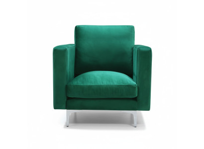 Chair 1x Dining Room TV Lounge Textile Seat Green Modern Upholstered Chair