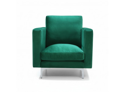 Chair 1x Dining Room TV Lounge Textile Seat Green Modern Upholstered Chair