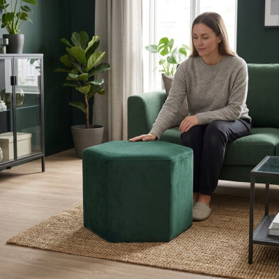 Seating stool pouf footstool fabric textile ottoman velvet