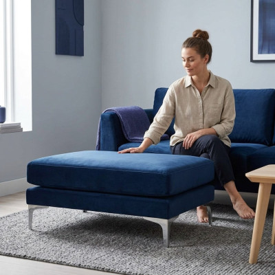 Stool Pouf Footstool Ottoman Velvet Textile