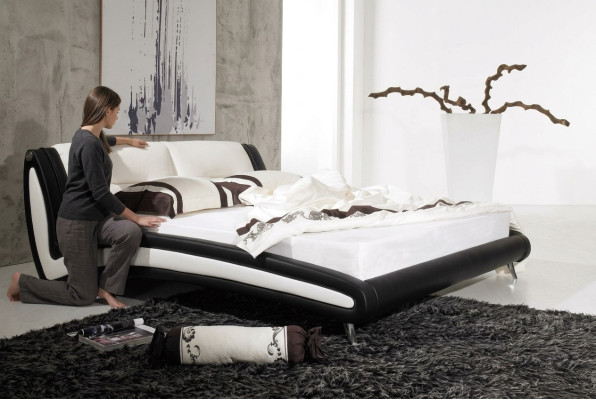 Designer bed, beds, double bed, upholstered bed, bedroom leather bed