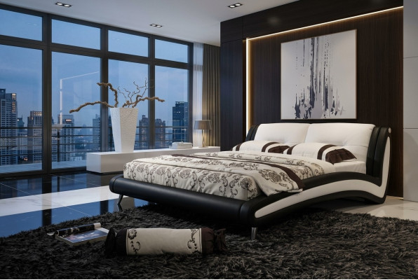 Designer bed, beds, double bed, upholstered bed, bedroom leather bed
