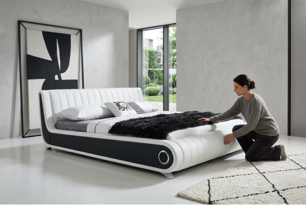 Designer bed double bed upholstered bed bedroom leather bed new beds