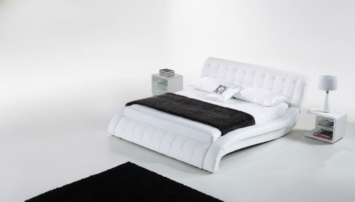 Bed Beds Upholstery Double Marriage Hotel Luxury Leather Modern Decor Designer