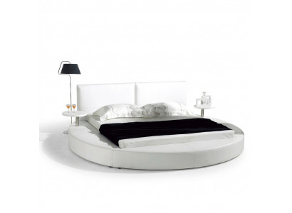 Round bed modern design luxury upholstery round beds textile fabric