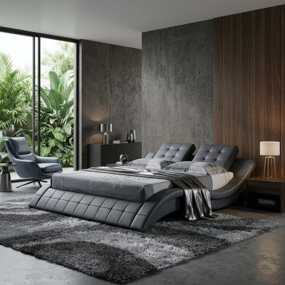 Double bed designer bed matrimonial bed upholstered bed bedroom leather bed new