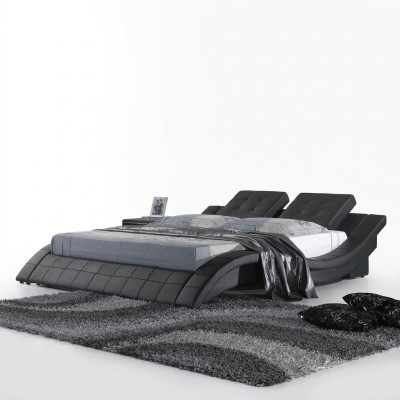 Double bed designer bed matrimonial bed upholstered bed bedroom leather bed new