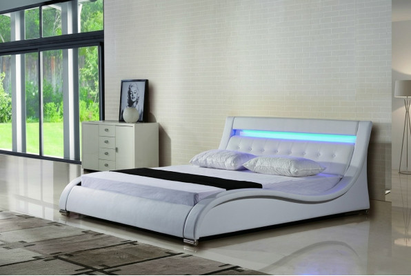 Bed Beds Cushion Double Marriage Hotel Luxury Leather Decor Modern Designer