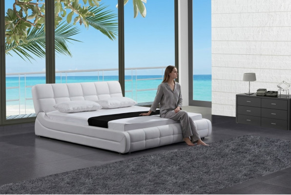 Modern bed beds upholstery double marital hotel luxury leather designer