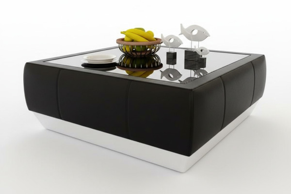 Padded sofa tables black coffee table glass table side modern