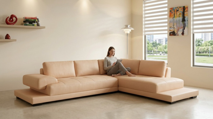 Leather corner sofa couch upholstery corner seating living suite set