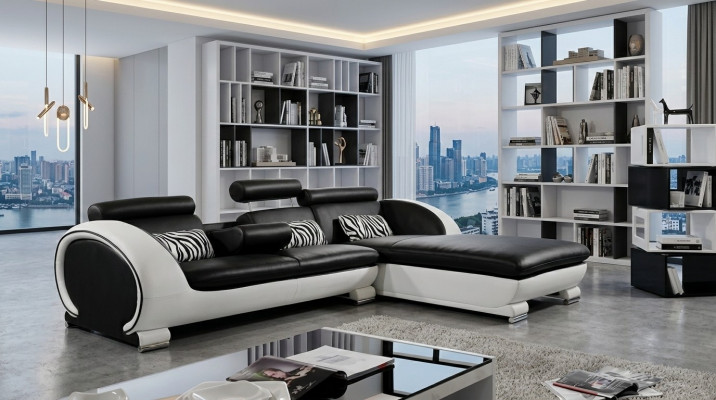 Corner sofa set leather sofa couch corner padding stool set complete