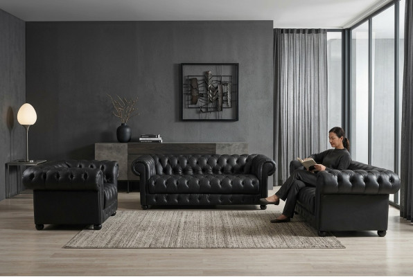 Chesterfield Couches Sofas Upholstery Leather 321 Seater Sofa Set Sets