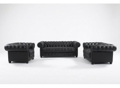Chesterfield Couches Sofas Upholstery Leather 321 Seater Sofa Set Sets