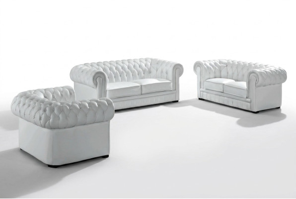 Chesterfield Couches Sofas Upholstery Leather 3-2 Seater Sofa Set Sets