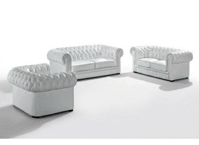 Chesterfield Couches Sofas Upholstery Leather 3-2 Seater Sofa Set Sets