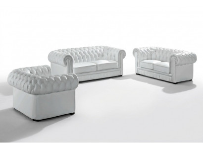 Chesterfield Couches Sofas Upholstery Leather 3-2 Seater Sofa Set Sets