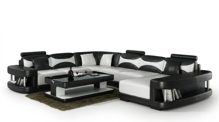 Luxury corner sofa upholstery couch living landscape U-shape - leather sofas