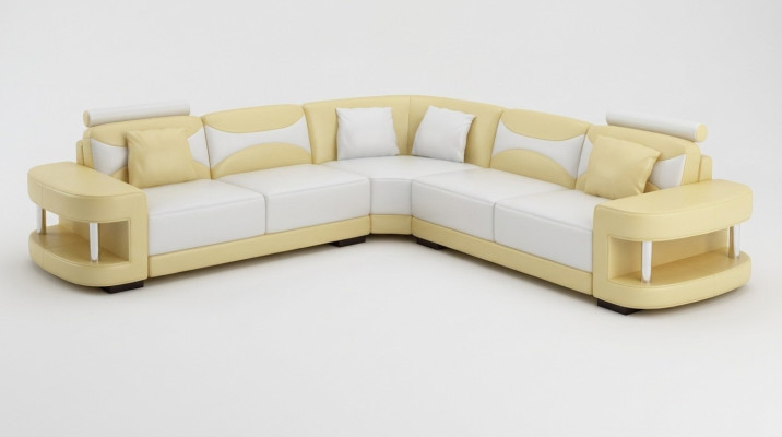 Design leather corner sofa couch upholstered corner sitting living landscape suite