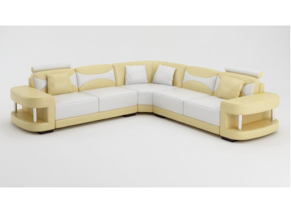 Design leather corner sofa couch upholstered corner sitting living landscape suite