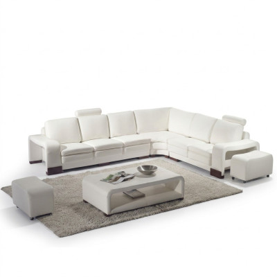 Complete Sofa Set Modern Corner Sofa + Ottoman + Coffee Table