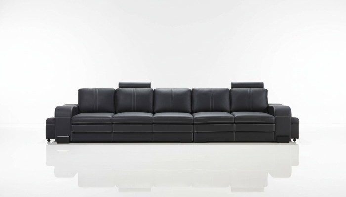 Design upholstery luxury seating sofa couch leather textile sofa 5-seater five-seater xlmoebel