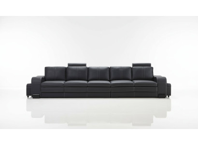 Design upholstery luxury seating sofa couch leather textile sofa 5-seater five-seater xlmoebel