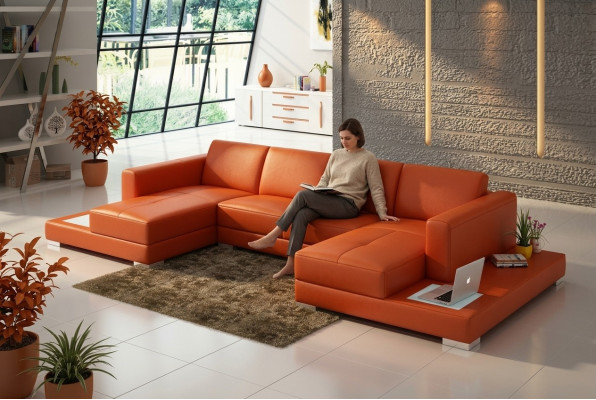 U-shape sofa couch upholstery set living landscape design corner sofa leather