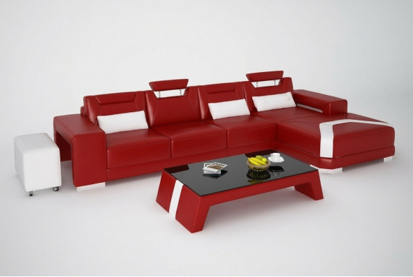 Designer sofa couch corner sofa with ottoman upholstery suite living landscape L-shape