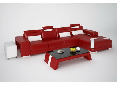 Designer sofa couch corner sofa with ottoman upholstery suite living landscape L-shape