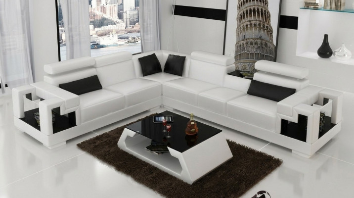 Corner sofa couch upholstery living area leather corner sofas set L-shape new