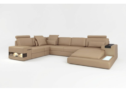 U-shaped sofa couch upholstery ensemble living area corner sofa design leather