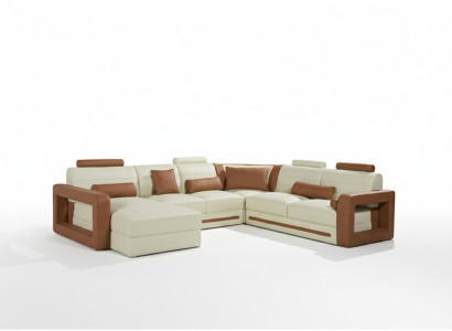 Designer couch U shape corner sofa upholstered couch leather sets living landscape new