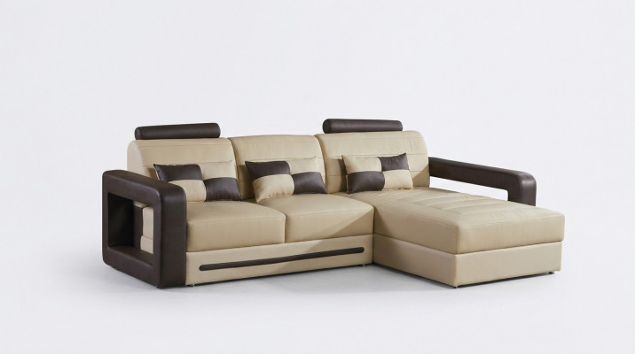 Sectional L-shaped sofa couch upholstered set living landscape leather sofa