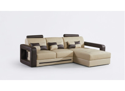 Sectional L-shaped sofa couch upholstered set living landscape leather sofa